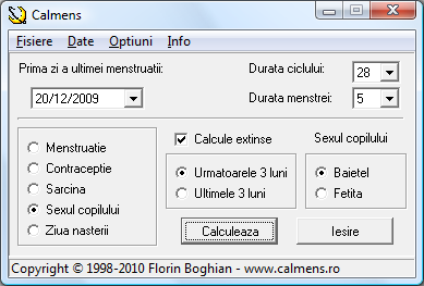 Calcule Sexul copilului